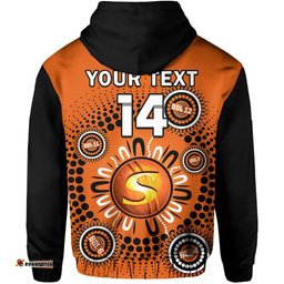 custom text and number perth scorchers cricket hoodie indigenous 5th champions bbl proud