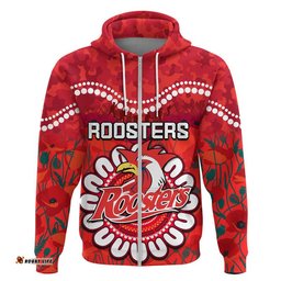 custom personalised roosters rugby anzac zip up and pullover hoodie camouflage poppy