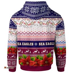 sea eagles rugby chrstmas hoodie custom sea eagles ugly christmas knitted hoodie