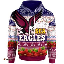 sea eagles rugby chrstmas hoodie custom sea eagles ugly christmas knitted hoodie