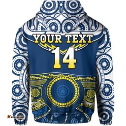 custom text and number cowboys rugby hoodie aboriginal art