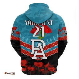 custom personalised port adelaide power football anzac zip up and pullover hoodie lest we forget