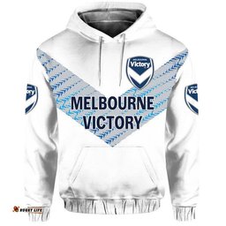 custom personalised melbourne victory big v zip up and pullover hoodie soccer club original style white
