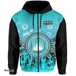 custom text and number brisbane heat hoodie aboriginal dot fire australia cricket