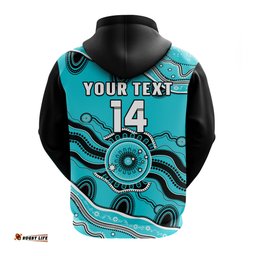 custom text and number brisbane heat cricket hoodie aboriginal painting