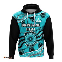 custom text and number brisbane heat cricket hoodie aboriginal painting