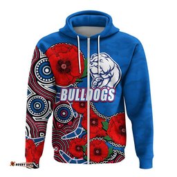 custom personalised anzac day afl bulldogs army mix aboriginal hoodie
