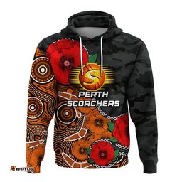 custom personalised anzac day perth scorchers army mix aboriginal hoodie