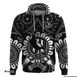 magpies football zip up and pullover hoodie boomerang indigenous dots