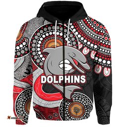 custom personalised dolphins rugby hoodie aboriginal style