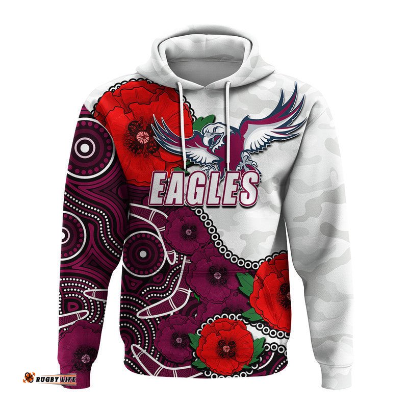 custom personalised anzac day nrl eagles army mix aboriginal hoodie