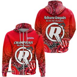 melbourne renegades champions zip up and pullover hoodie lizard indigenous aboriginal