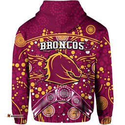 broncos rugby zip up and pullover hoodie boomerang indigenous dots