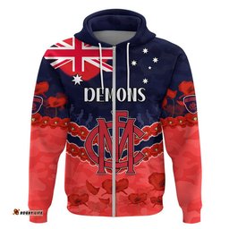 custom personalised demons football anzac zip up and pullover hoodie lest we forget