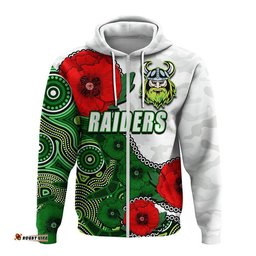 custom personalised anzac day nrl raiders army mix aboriginal hoodie