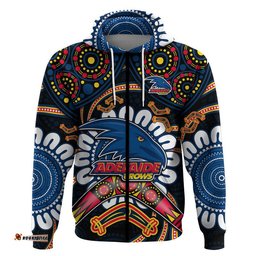 adelaide crows football zip up and pullover hoodie boomerang indigenous dots