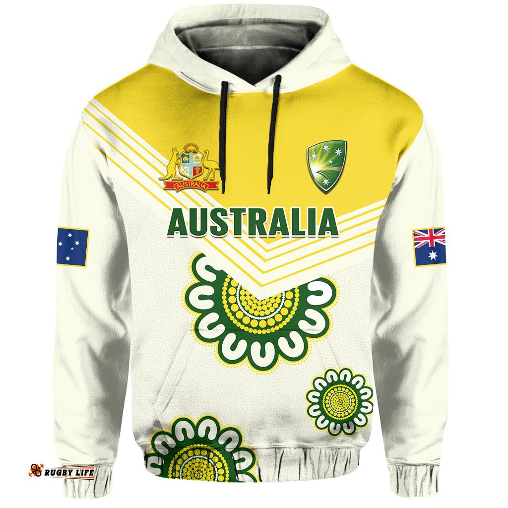 custom text and number australia cricket hoodie boxing day test aussie indigenous