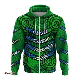 custom personalised boomerang aboriginal dot patterns hoodie green style