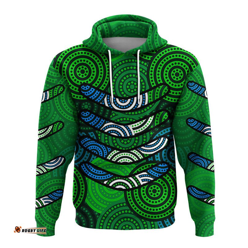 custom personalised boomerang aboriginal dot patterns hoodie green style