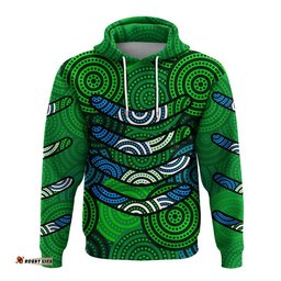 custom personalised boomerang aboriginal dot patterns hoodie green style