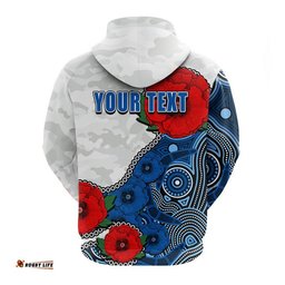custom personalised anzac day nrl bulldogs army mix aboriginal hoodie