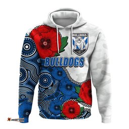 custom personalised anzac day nrl bulldogs army mix aboriginal hoodie