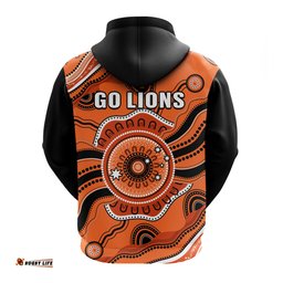brisbane roar football hoodie go lions aboriginal