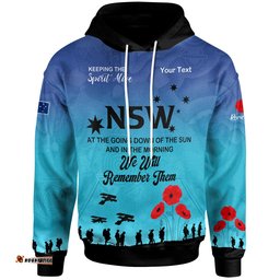 australia new south wales anzac custom hoodie keeping the spirit alive hoodie