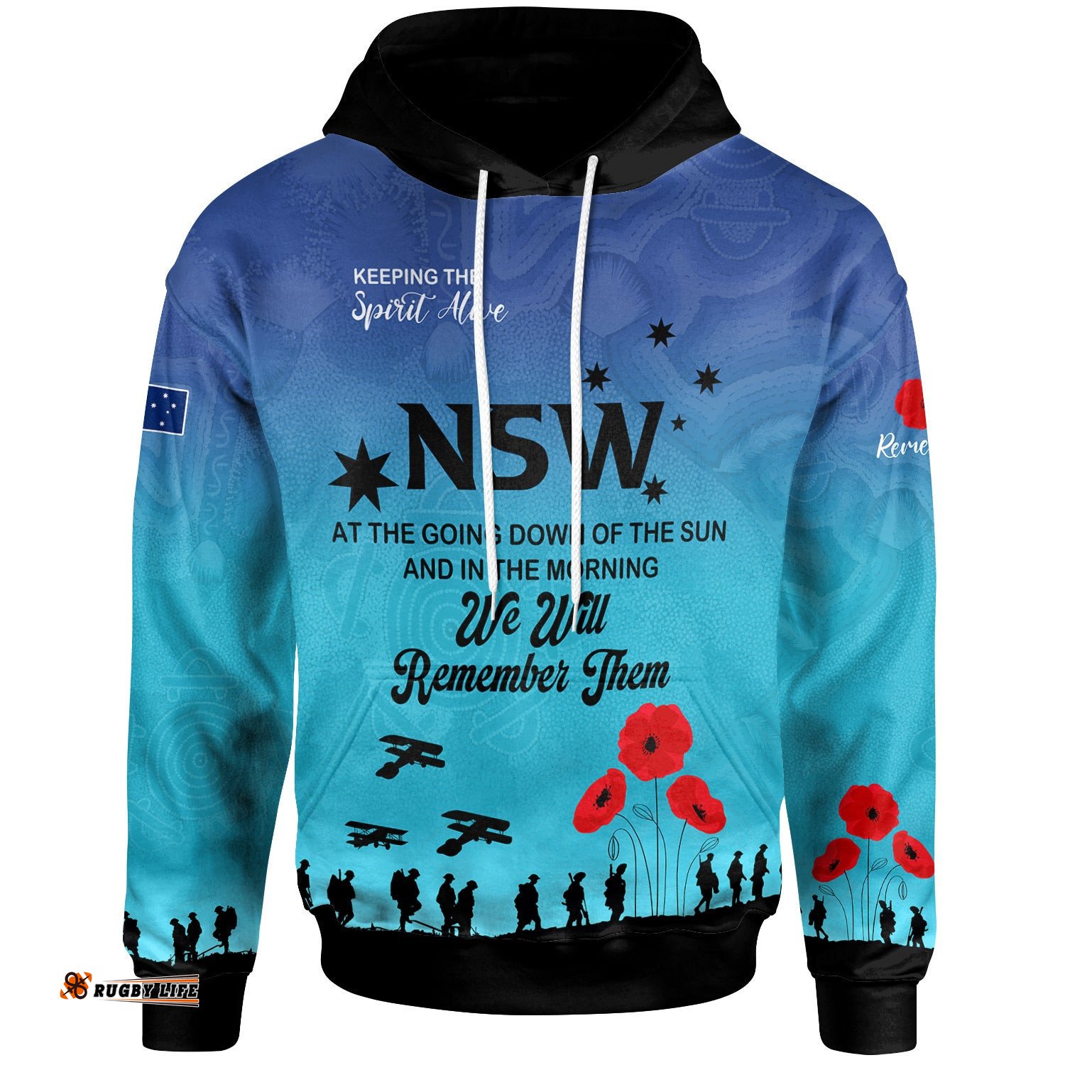 australia new south wales anzac custom hoodie keeping the spirit alive hoodie