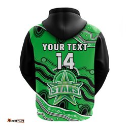 custom text and number stars cricket hoodie melbourne aboriginal painting