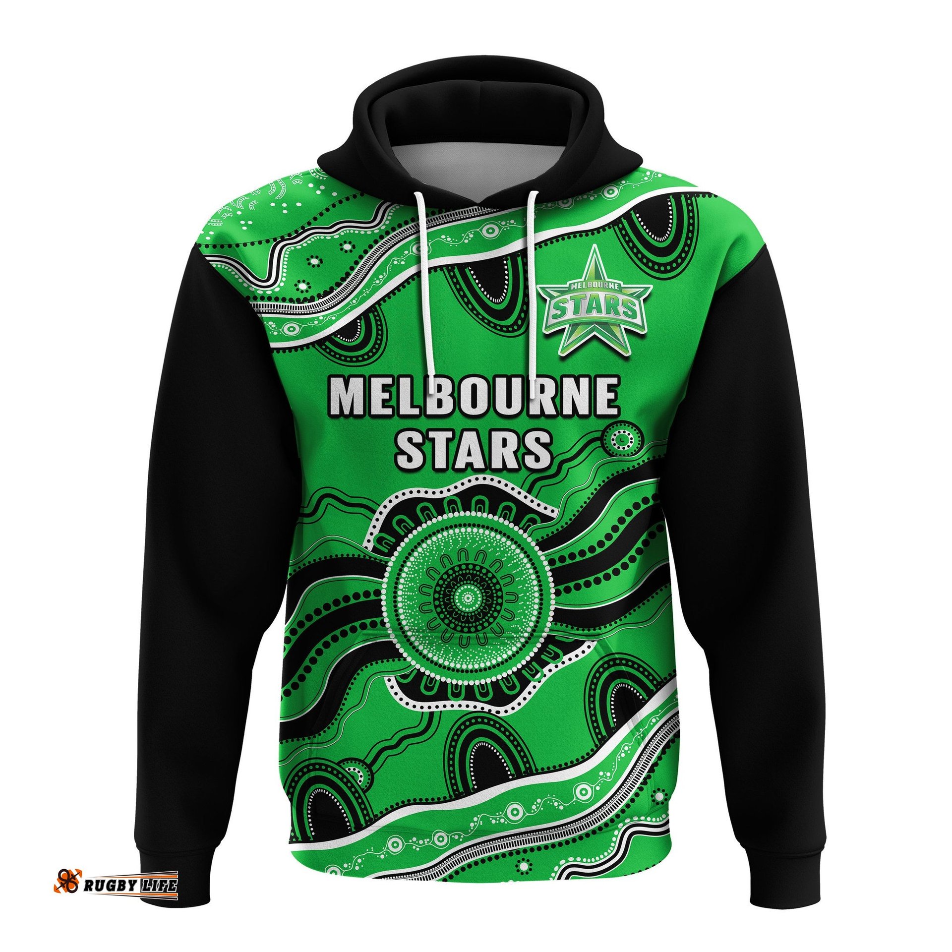 custom text and number stars cricket hoodie melbourne aboriginal painting