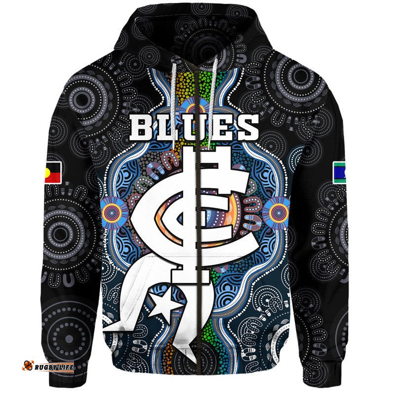 custom personalised blues football naidoc week zip up and pullover hoodie indigenous