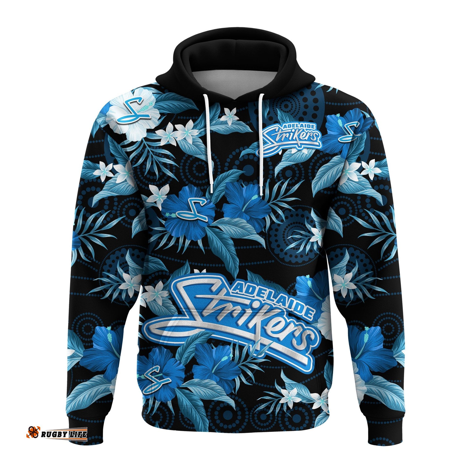 adelaide strikers cricket hoodie aboriginal art mix tropical flowers