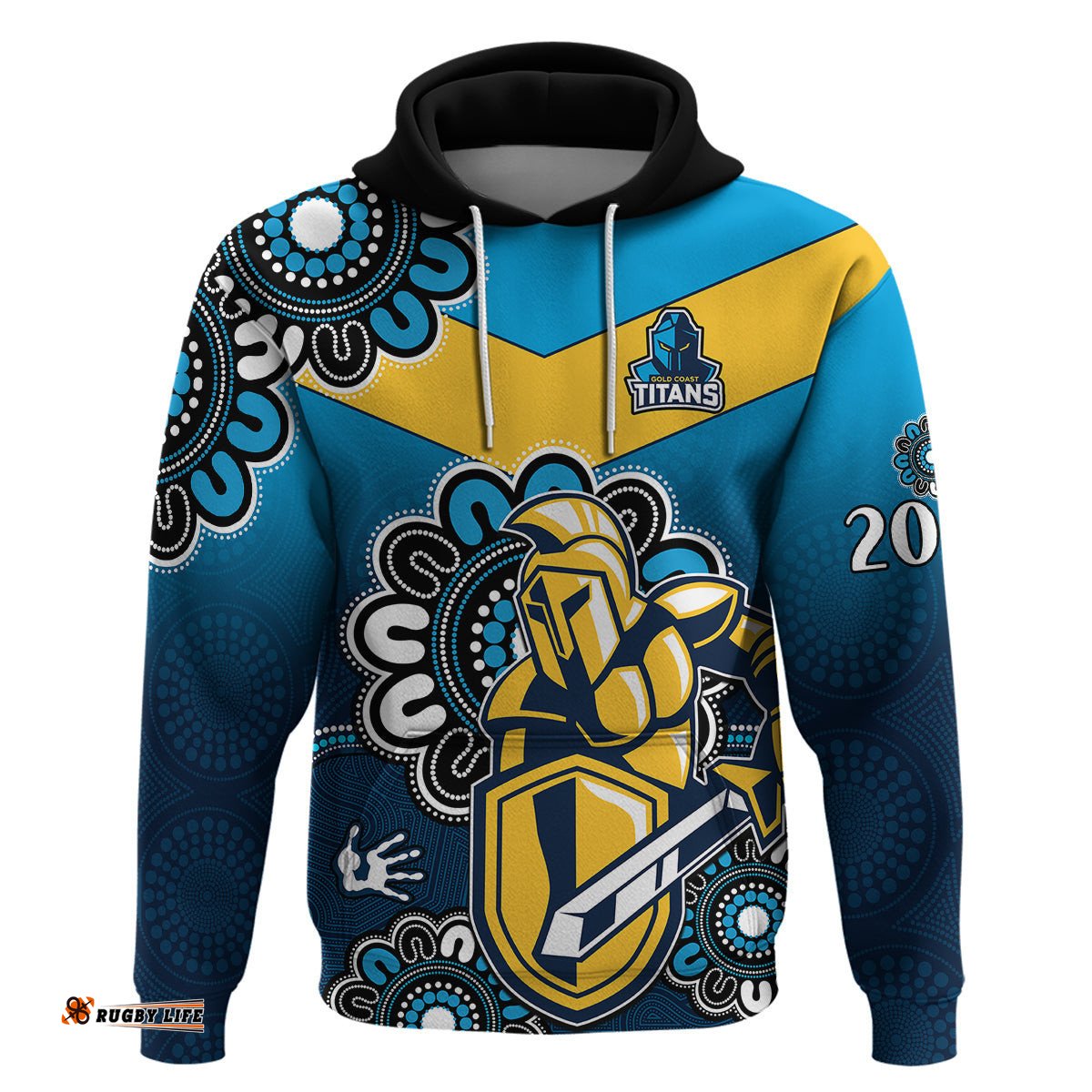nrl gold coast titans rugby gld 2007 aboriginal hoodie