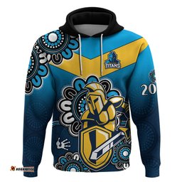 nrl gold coast titans rugby gld 2007 aboriginal hoodie