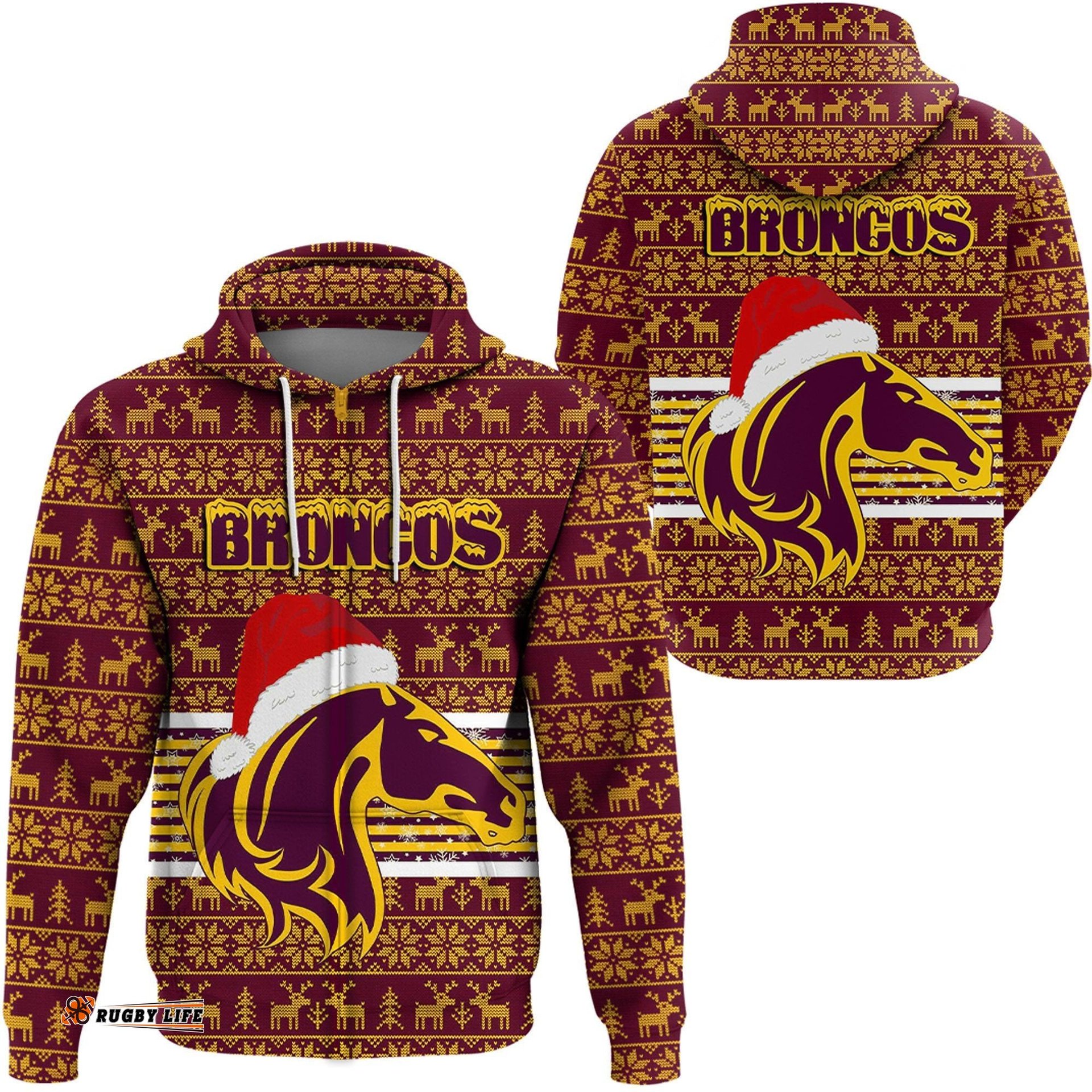 vibe hoodie clothing brisbane broncos christmas zip hoodie