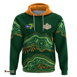 custom text and number aussie sevens rugby aboriginal art hoodie