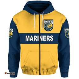 custom personalised central coast mariners zip up and pullover hoodie soccer club original style gold
