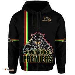 penrith panthers premiers zip up and pullover hoodie angry panther simple style