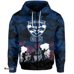 custom personalised afl anzac day hoodie cats army style