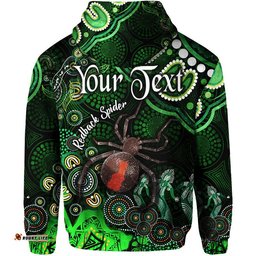 custom personalised australian astrology zip up and pullover hoodie scorpio redback spider zodiac aboriginal vibes green