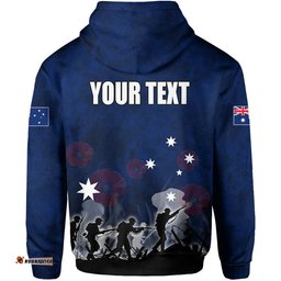 custom personalised australia anzac day hoodie rosemary in heart