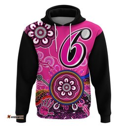 custom personalised sydney sixers zip up and pullover hoodie cricket indigenous aboriginal lizard version