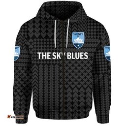 custom personalised sydney the sky blues zip up and pullover hoodie soccer club original style black