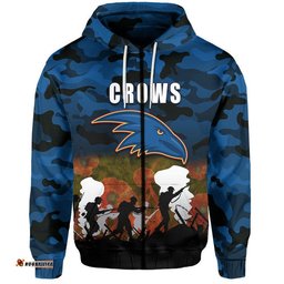custom personalised afl anzac day hoodie crows army style