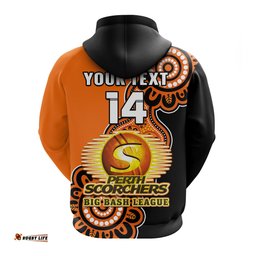 custom text and number perth scorchers cricket hoodie we are the champions aboriginal