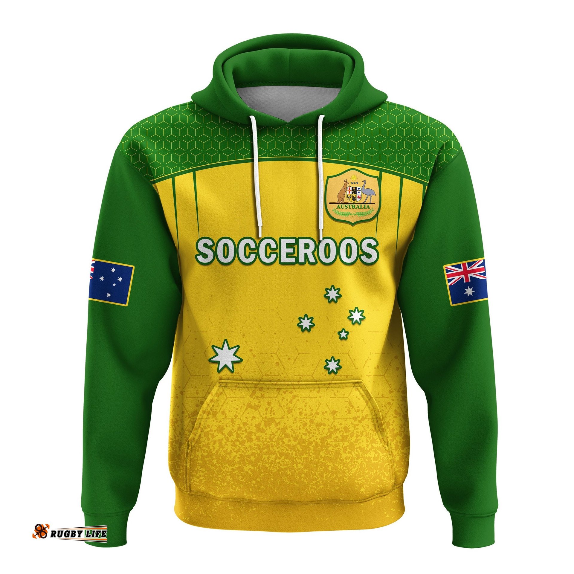 australia soccer hoodie socceroos dots kangaroo simple style
