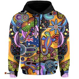 custom personalised australia hoodie indigenous animal artsy