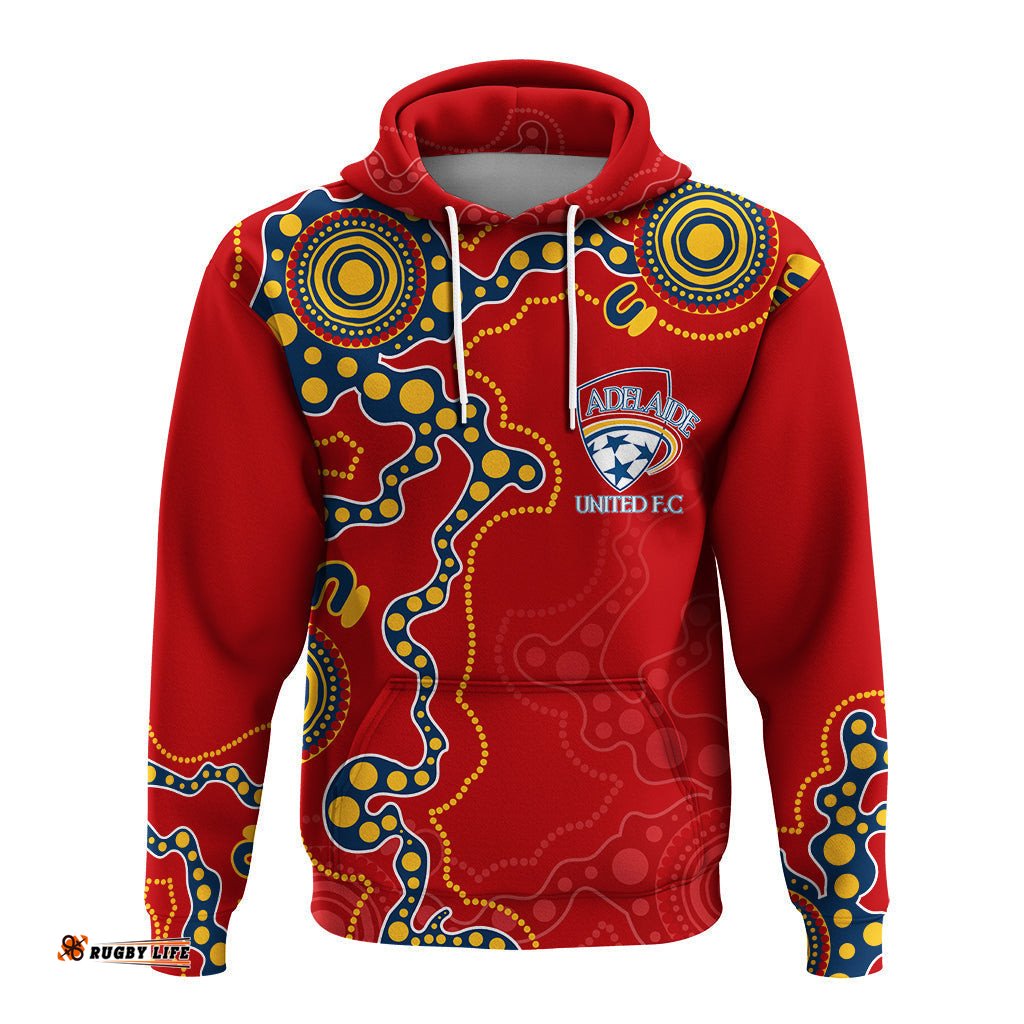 adelaide united soccer indigenous hoodie the reds