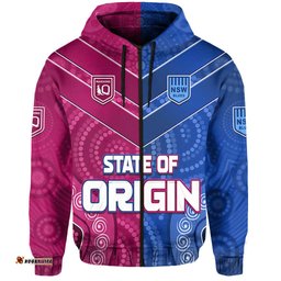 blues and maroons rugby hoodie origin nsw combine queensland aboriginal australian